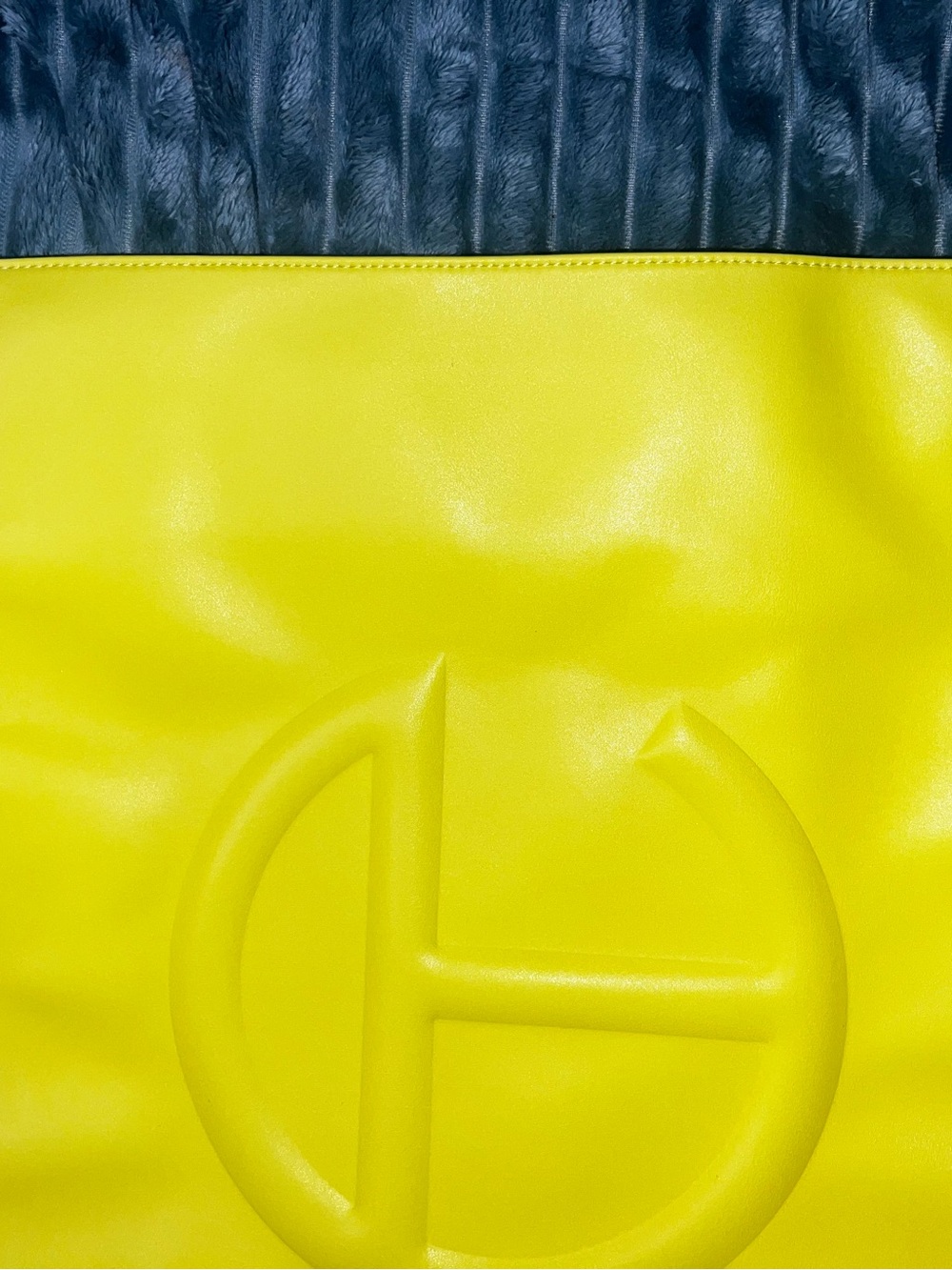 Neon highlighter Yellow T Logo Tote Bag by Telfar - Picture 10 of 11